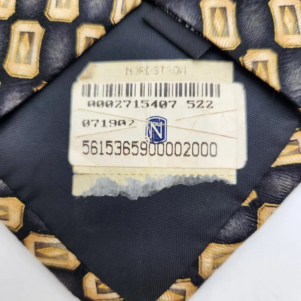 Jacob Roberts Nordstrom Zipper Tie Pre-Tied Necktie Adjustable‎ Geometric EUC